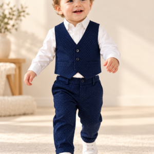 Completo Elasticizzato Blu Con Microfantasia Minibanda a/i 2026.