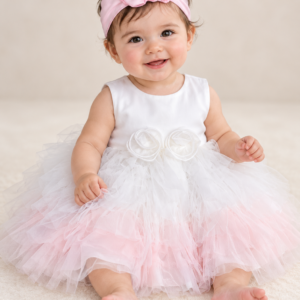 Vestitino Con Tulle Bianco e Rosa iDO p/e 2026_