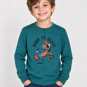 T-Shirt m/l Verde In Caldo Cotone Sarabanda a/i 2026.