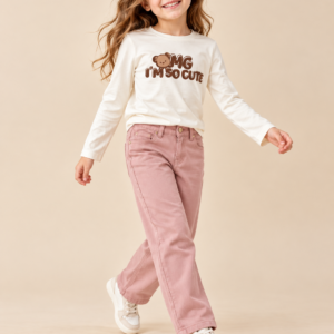 T-Shirt m/l Avorio "OMG" In Caldo Cotone Sarabanda a/i 2026.