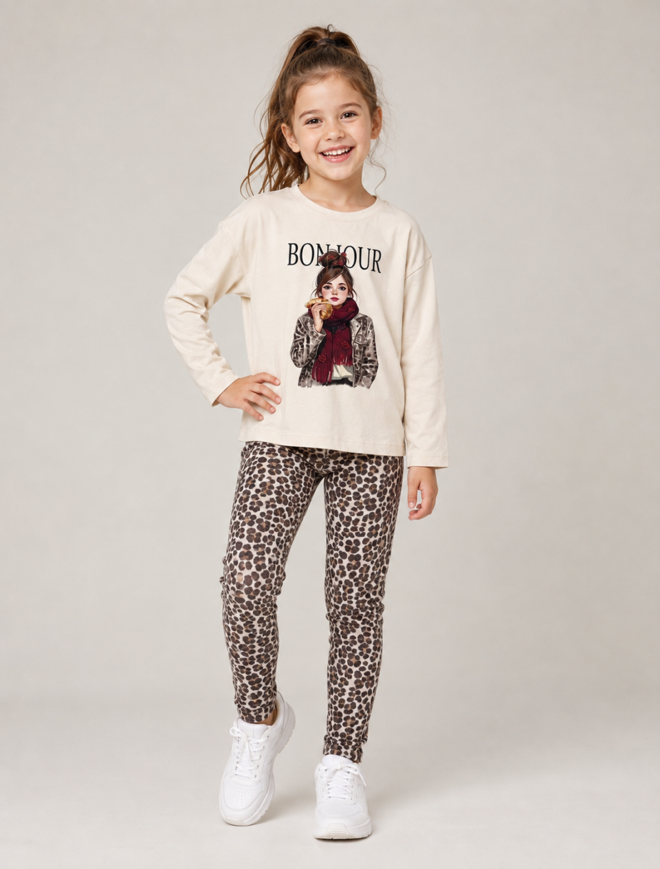 Completo m/l In Caldo Cotone Con Leggings Leopardati Mayoral a/i 2026.