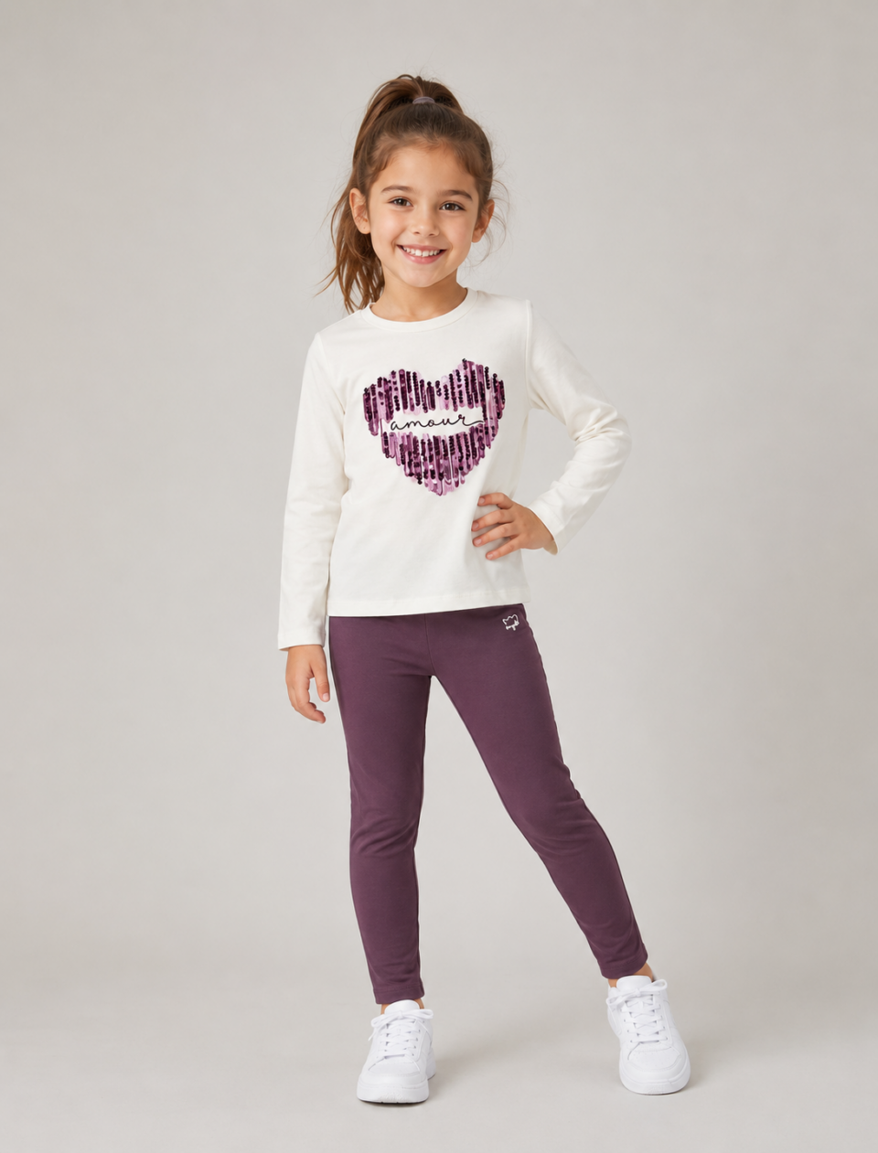 Completo m/l  In Caldo Cotone Con Leggings Malva  Mayoral a/i 2026.