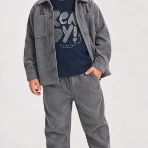 Camicia Grigia A Coste Larghe Oversize iDO a/i 2026.